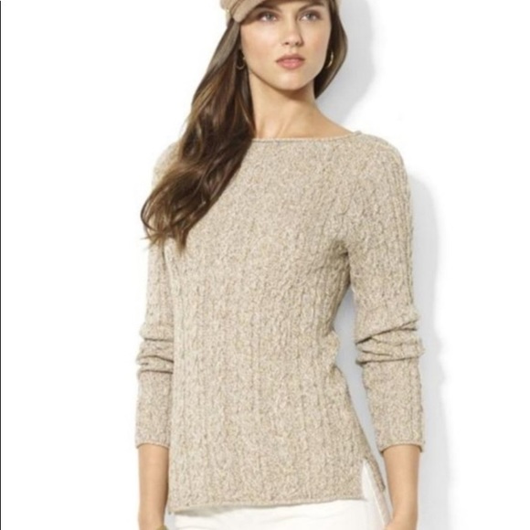 Lauren Ralph Lauren Sweaters - Lauren Ralph Lauren Long Sleeve Cotton Cable Knit Sweater Size Large